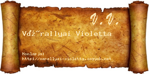 Várallyai Violetta névjegykártya